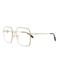 Alexander McQueen Womens Square/Rectangle Gold Gold Transparent Fashion Designer Eyewear