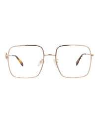 Alexander McQueen Womens Square/Rectangle Gold Gold Transparent Fashion Designer Eyewear