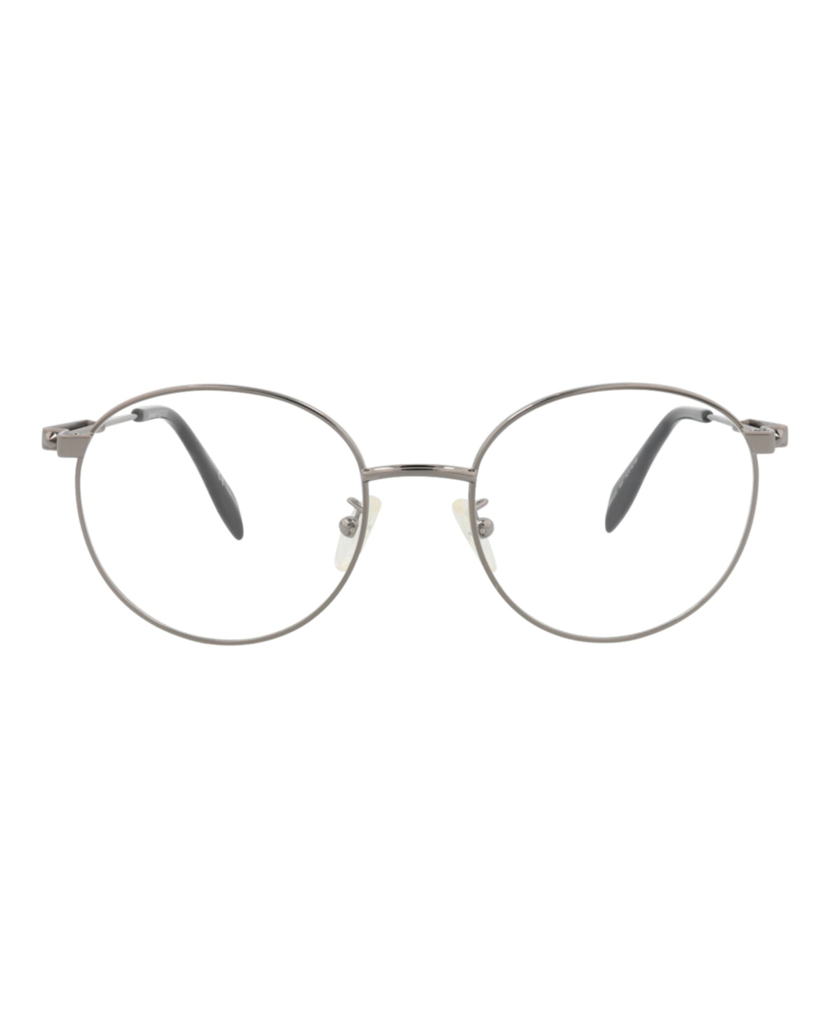 Alexander McQueen Mens Round/Oval Ruthenium Ruthenium Transparent Fashion Designer Eyewear