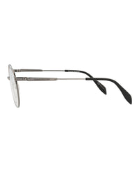 Alexander McQueen Mens Round/Oval Ruthenium Ruthenium Transparent Fashion Designer Eyewear