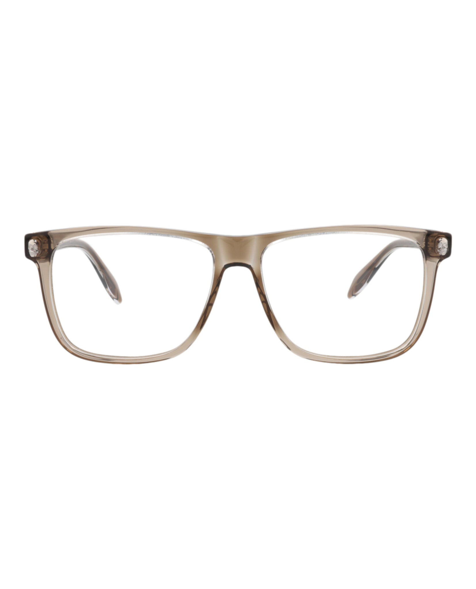 Alexander McQueen Mens Square/Rectangle Brown Brown Transparent Fashion Designer Eyewear