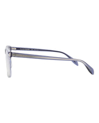 Alexander McQueen Mens Square/Rectangle Blue Blue Transparent Fashion Designer Eyewear