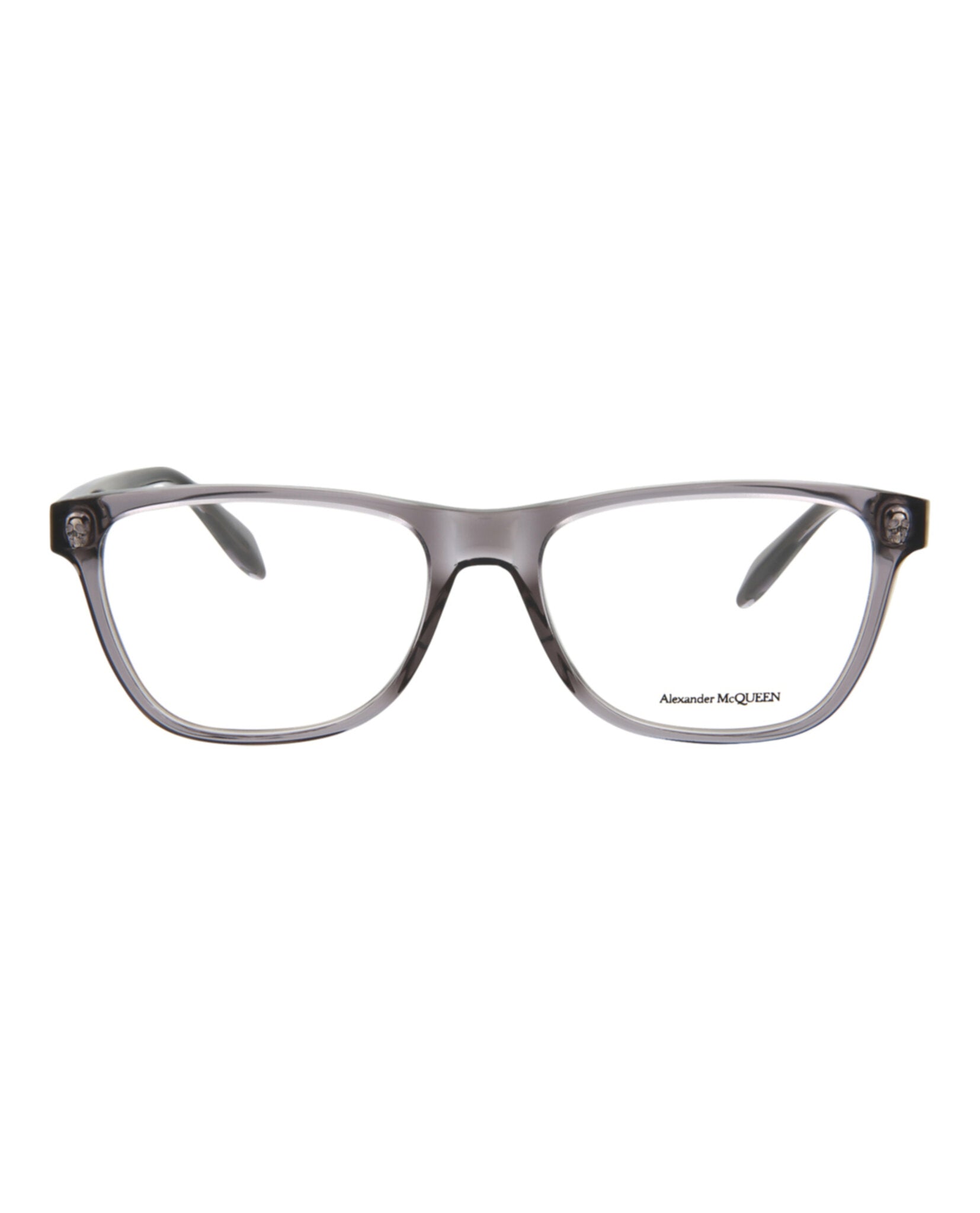 Alexander McQueen Unisex Square/Rectangle Grey Grey Transparent Fashion Designer Eyewear