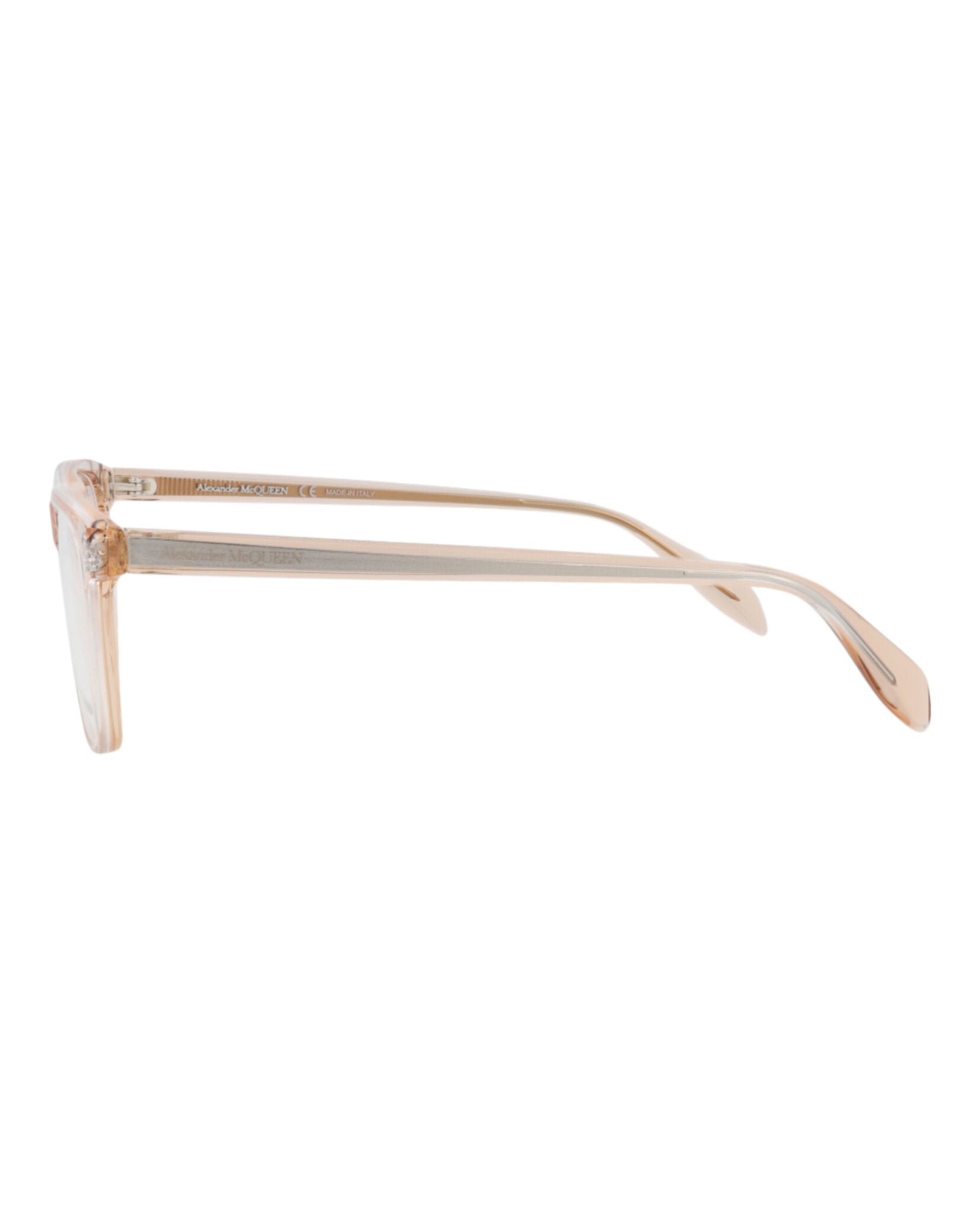 Alexander McQueen Unisex Square/Rectangle Nude Nude Transparent Fashion Designer Eyewear