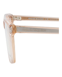 Alexander McQueen Unisex Square/Rectangle Nude Nude Transparent Fashion Designer Eyewear