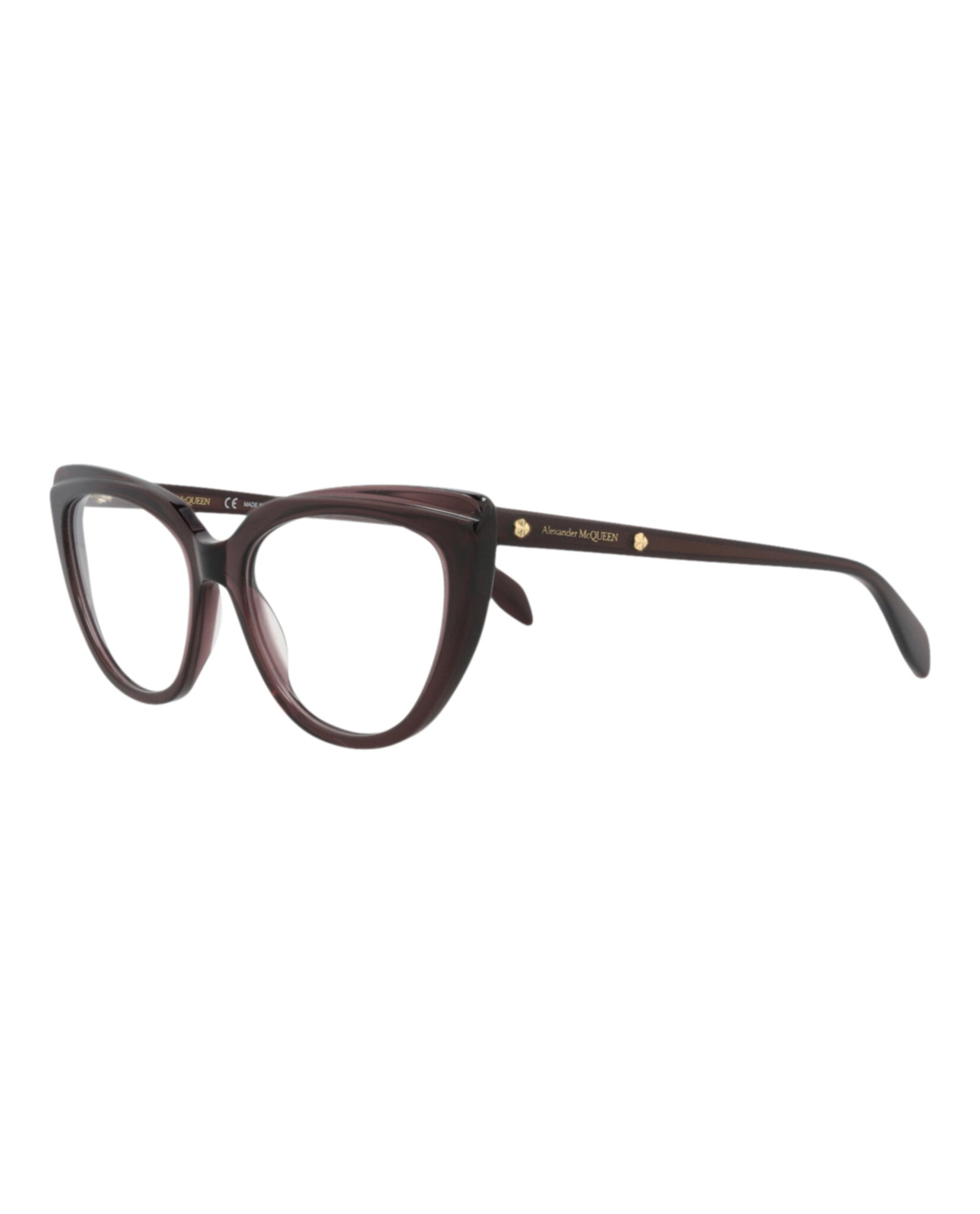 Alexander McQueen Womens Cat Eye Violet Violet Transparent Fashion Designer Eyewear