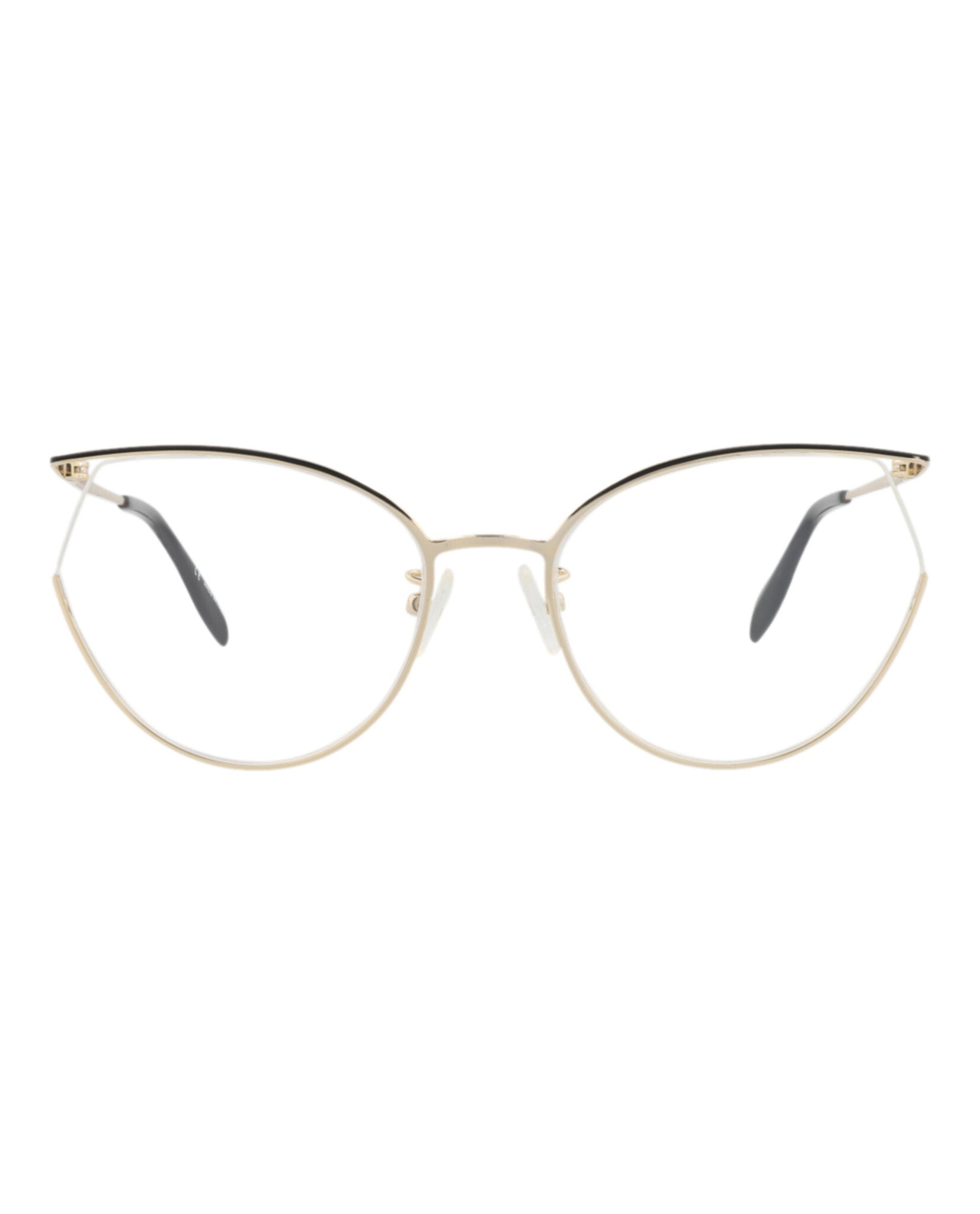 Alexander McQueen Womens Cat Eye Gold Gold Transparent Fashion Designer Eyewear