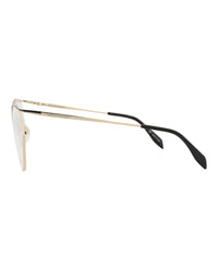 Alexander McQueen Womens Cat Eye Gold Gold Transparent Fashion Designer Eyewear