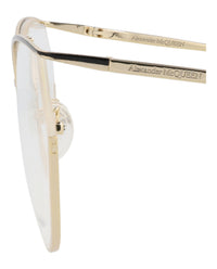 Alexander McQueen Womens Cat Eye Gold Gold Transparent Fashion Designer Eyewear
