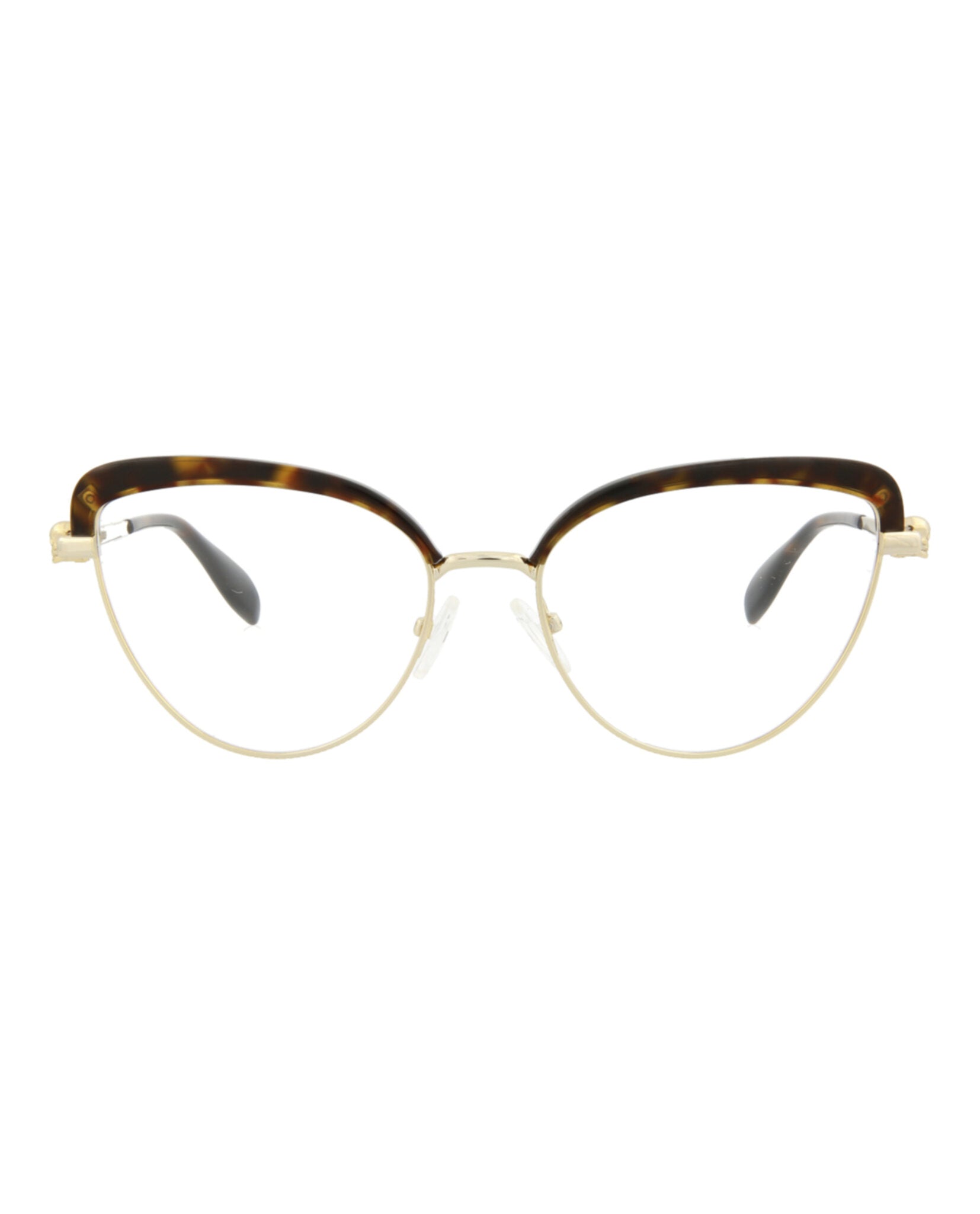 Alexander McQueen Womens Cat Eye Gold Gold Transparent Fashion Designer Eyewear