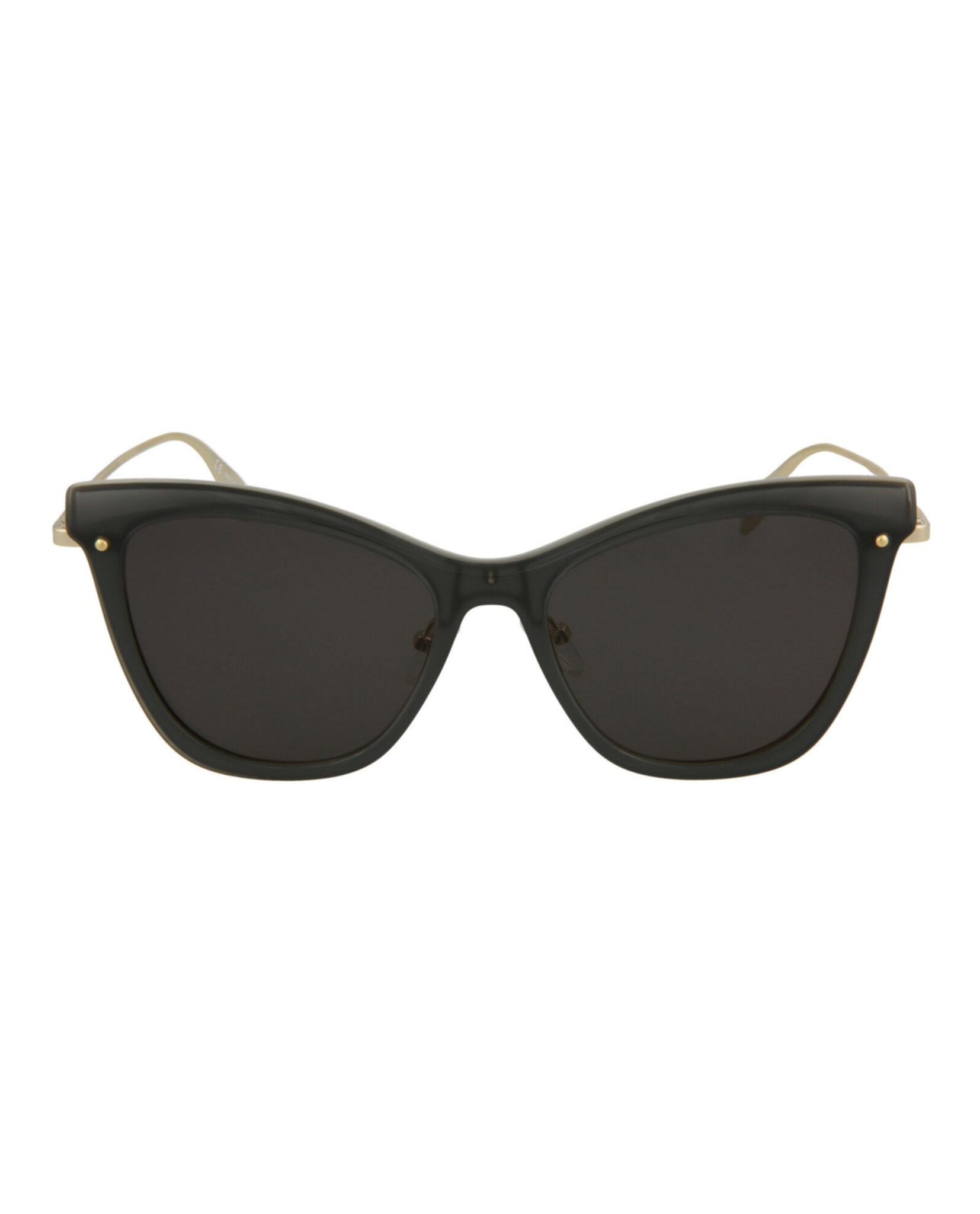 Alexander McQueen Alexander McQueen Womens Cat Eye Grey Gold Smoke Fashion Designer Eyewear