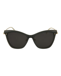 Alexander McQueen Alexander McQueen Womens Cat Eye Grey Gold Smoke Fashion Designer Eyewear
