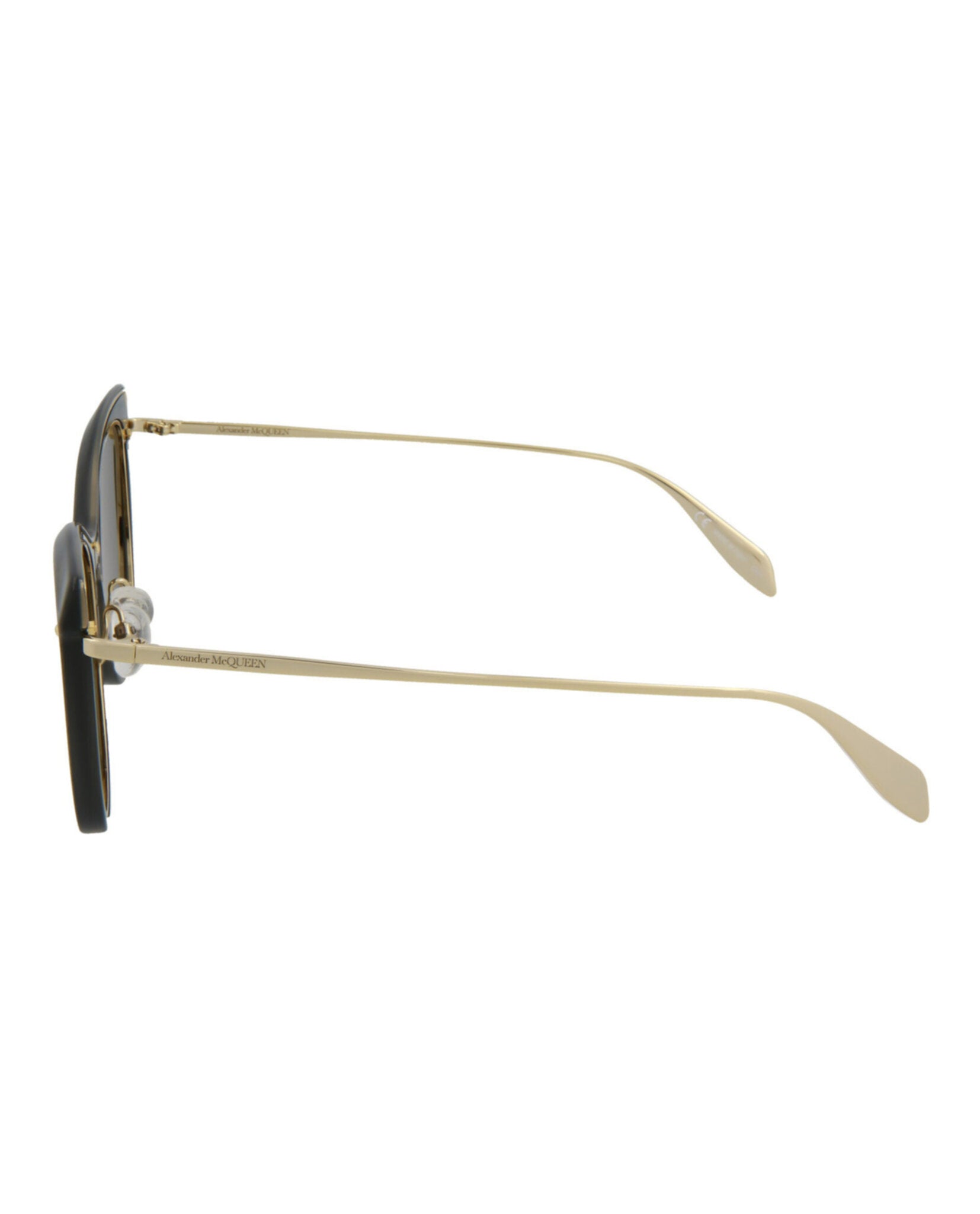 Alexander McQueen Alexander McQueen Womens Cat Eye Grey Gold Smoke Fashion Designer Eyewear