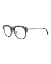 Alexander McQueen Mens Round/Oval Grey Ruthenium Transparent Fashion Designer Eyewear