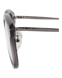 Alexander McQueen Mens Round/Oval Grey Ruthenium Transparent Fashion Designer Eyewear