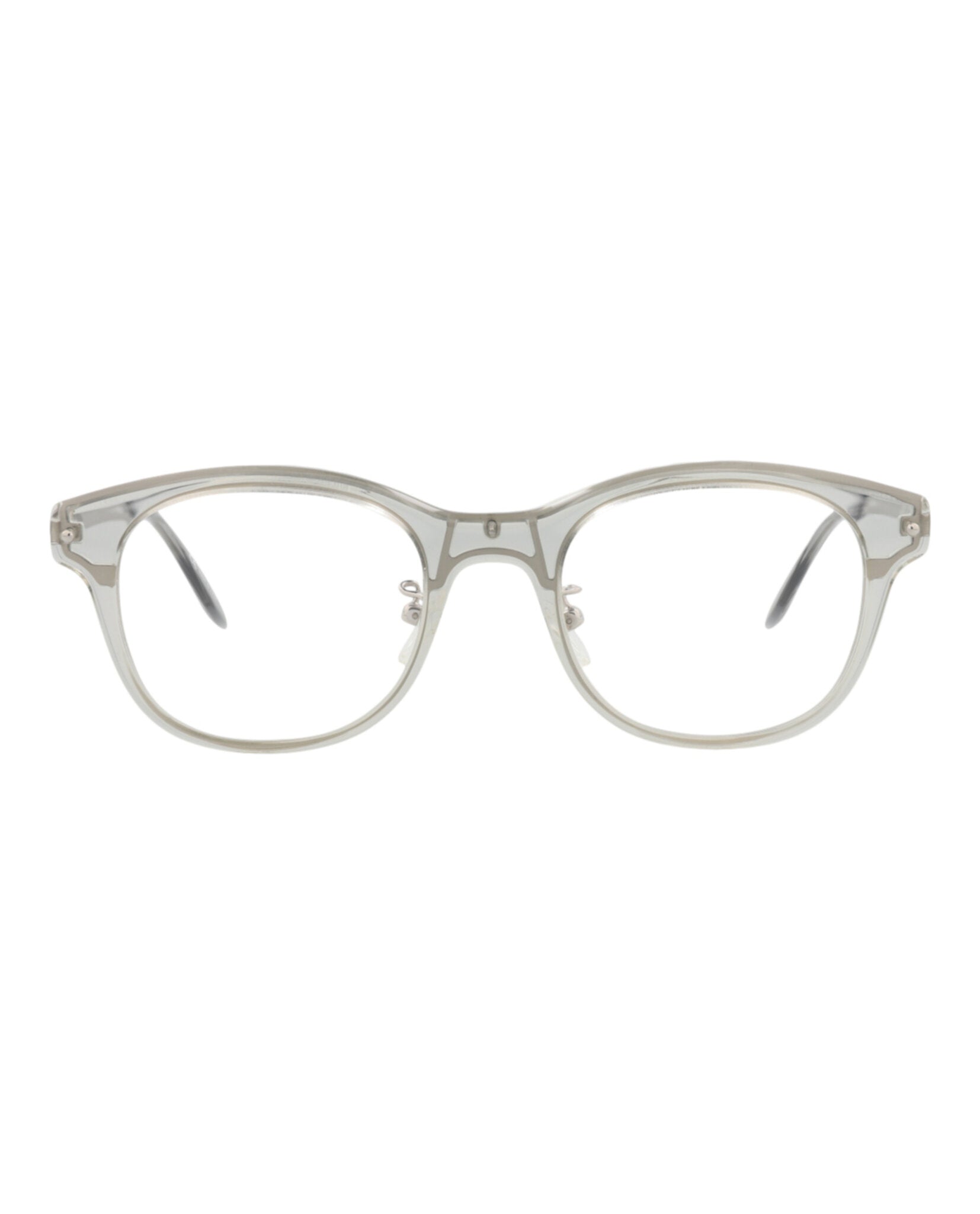 Alexander McQueen Mens Round/Oval Grey Silver Transparent Fashion Designer Eyewear
