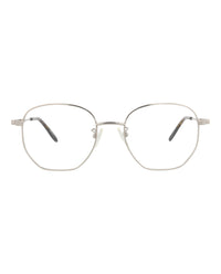 Alexander McQueen Mens Round/Oval Silver Silver Transparent Fashion Designer Eyewear