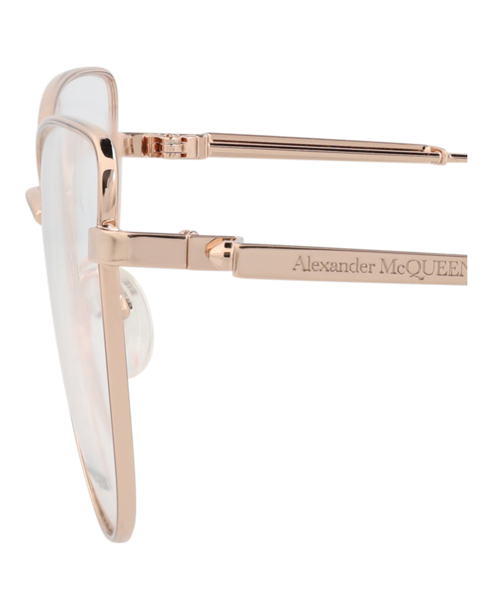 Alexander McQueen Womens Cat Eye Gold Gold Transparent Fashion Designer Eyewear
