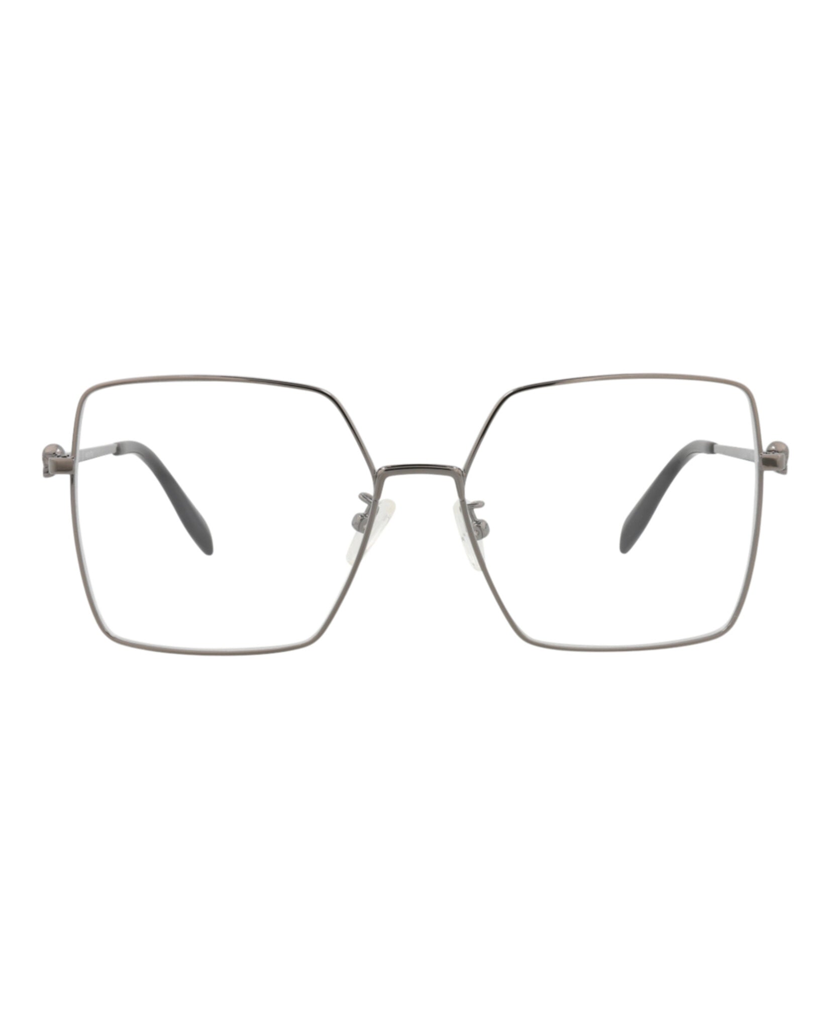 Alexander McQueen Womens Square/Rectangle Ruthenium Ruthenium Transparent Fashion Designer Eyewear