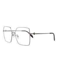 Alexander McQueen Womens Square/Rectangle Ruthenium Ruthenium Transparent Fashion Designer Eyewear