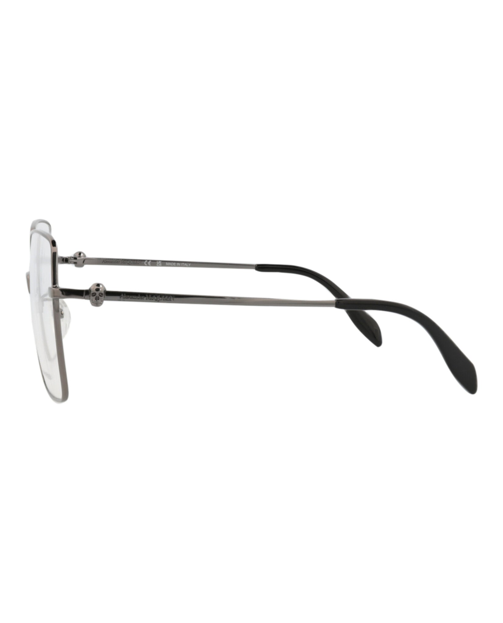 Alexander McQueen Womens Square/Rectangle Ruthenium Ruthenium Transparent Fashion Designer Eyewear