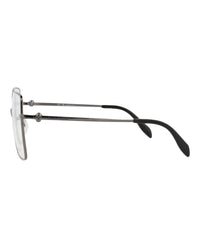 Alexander McQueen Womens Square/Rectangle Ruthenium Ruthenium Transparent Fashion Designer Eyewear