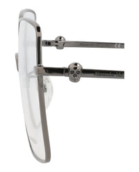 Alexander McQueen Womens Square/Rectangle Ruthenium Ruthenium Transparent Fashion Designer Eyewear
