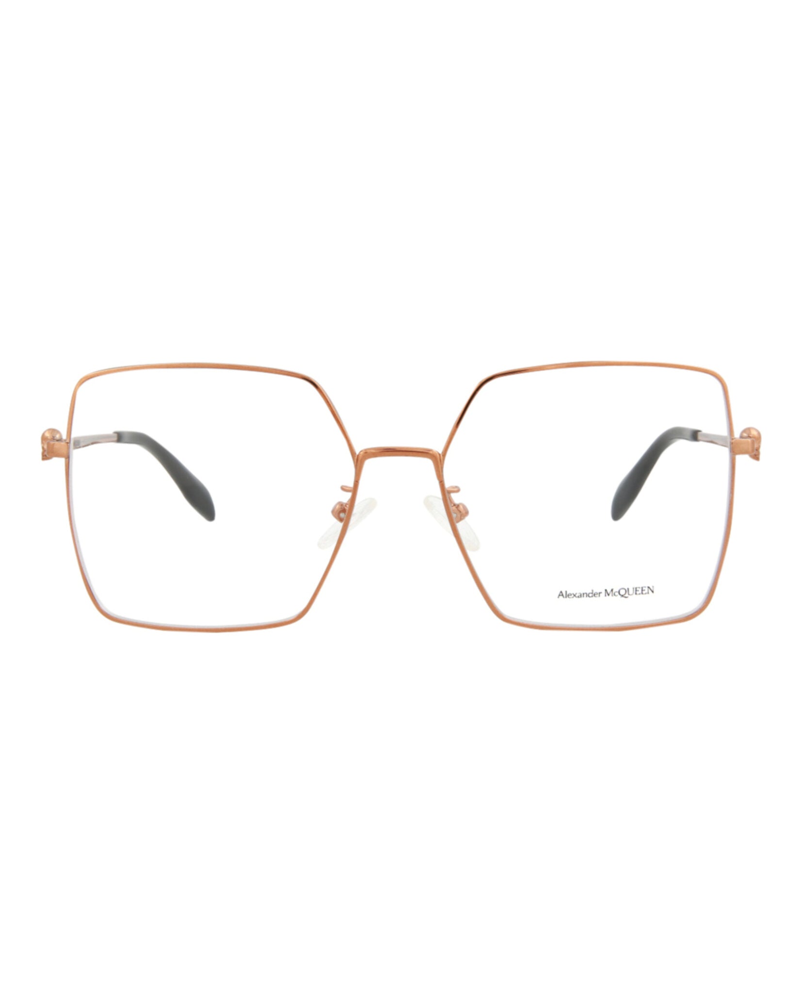 Alexander McQueen Womens Square/Rectangle Nude Nude Transparent Fashion Designer Eyewear