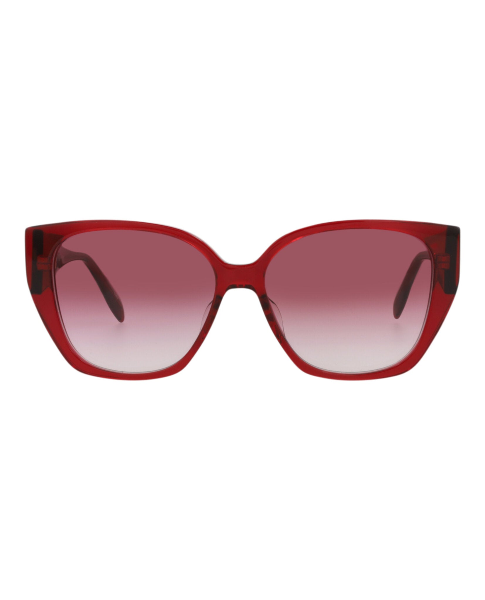 Alexander McQueen Womens Cat Eye Burgundy Burgundy Red Fashion Designer Eyewear