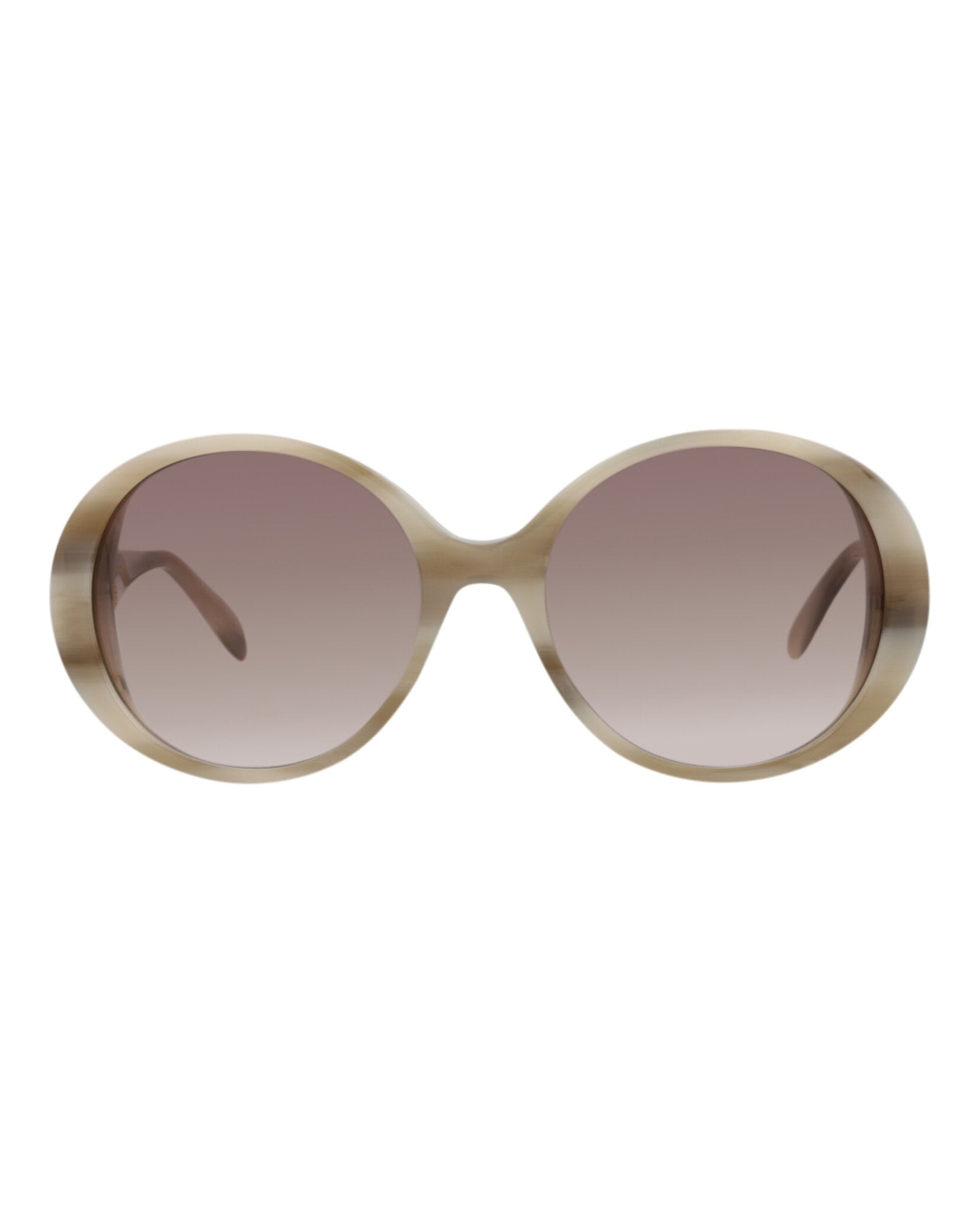 Alexander McQueen Womens Round/Oval Ivory Ivory Brown Fashion Designer Eyewear