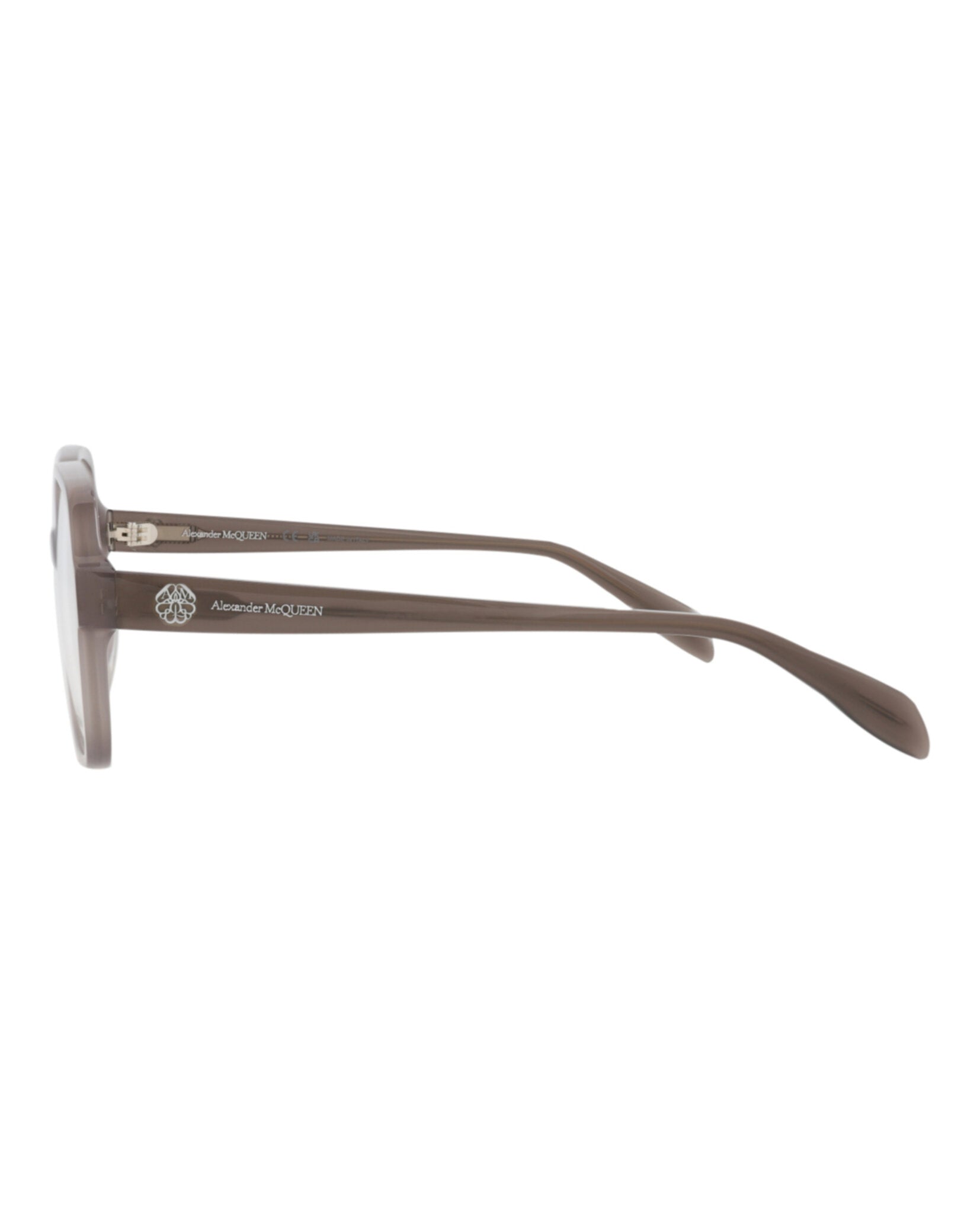 Alexander McQueen Womens Square/Rectangle Grey Grey Transparent Fashion Designer Eyewear