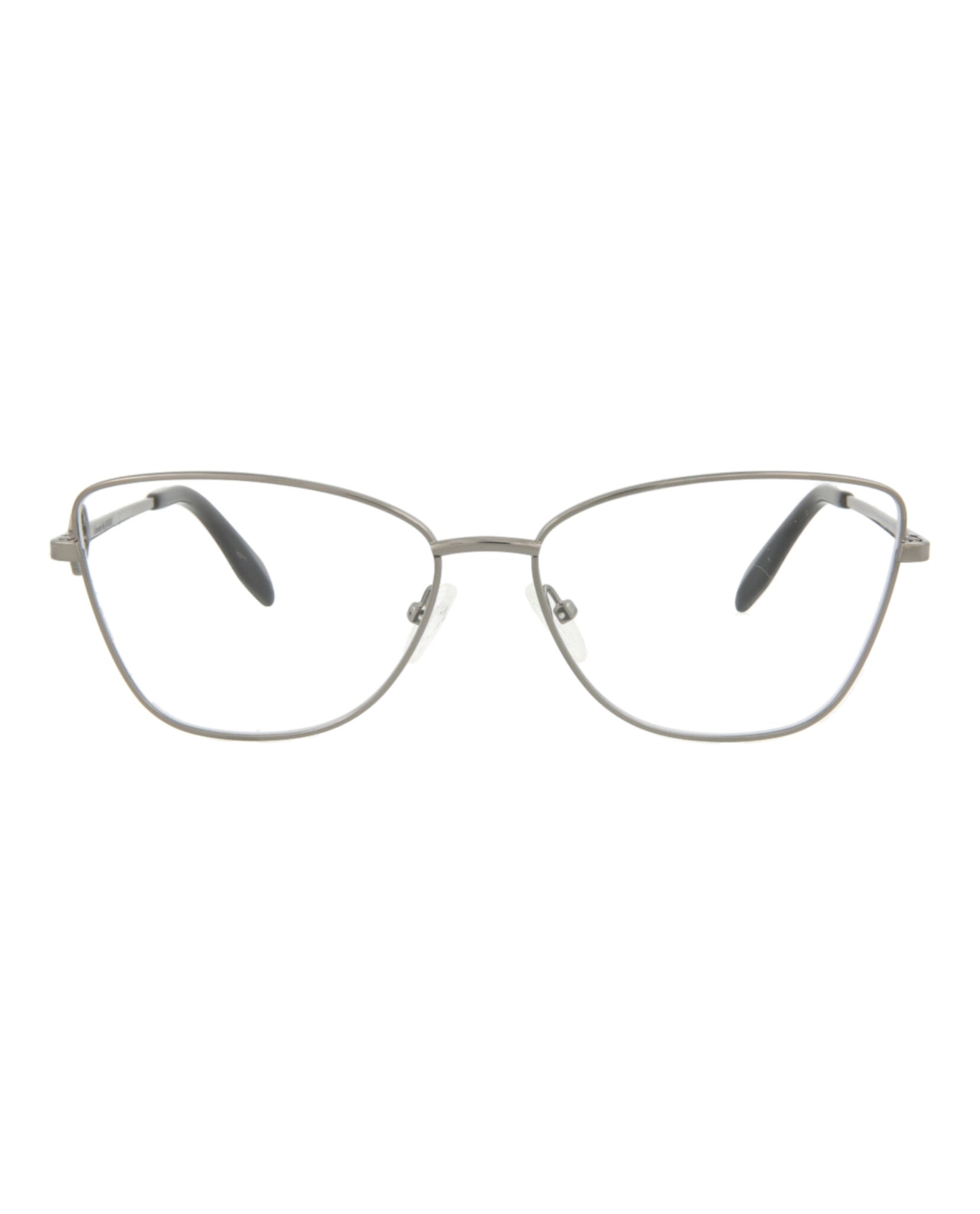 Alexander McQueen Womens Cat Eye Ruthenium Ruthenium Transparent Fashion Designer Eyewear