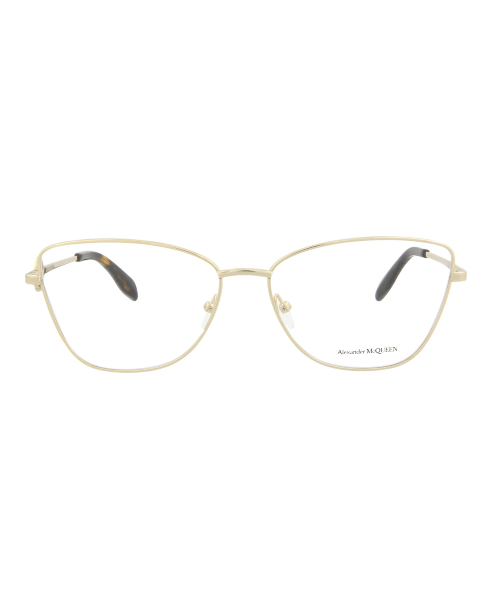 Alexander McQueen Womens Cat Eye Gold Gold Transparent Fashion Designer Eyewear