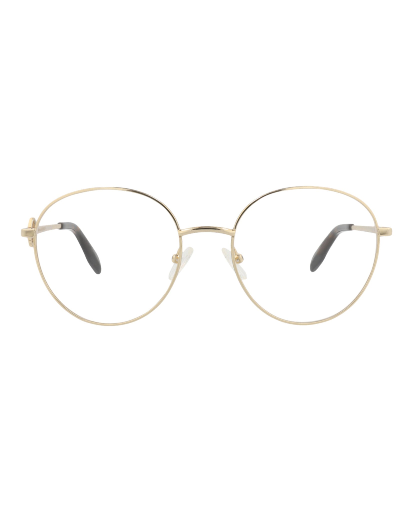 Alexander McQueen Womens Round/Oval Gold Gold Transparent Fashion Designer Eyewear