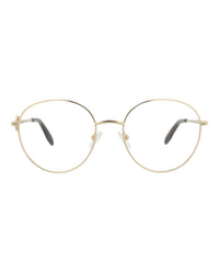 Alexander McQueen Womens Round/Oval Gold Gold Transparent Fashion Designer Eyewear