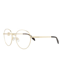 Alexander McQueen Womens Round/Oval Gold Gold Transparent Fashion Designer Eyewear