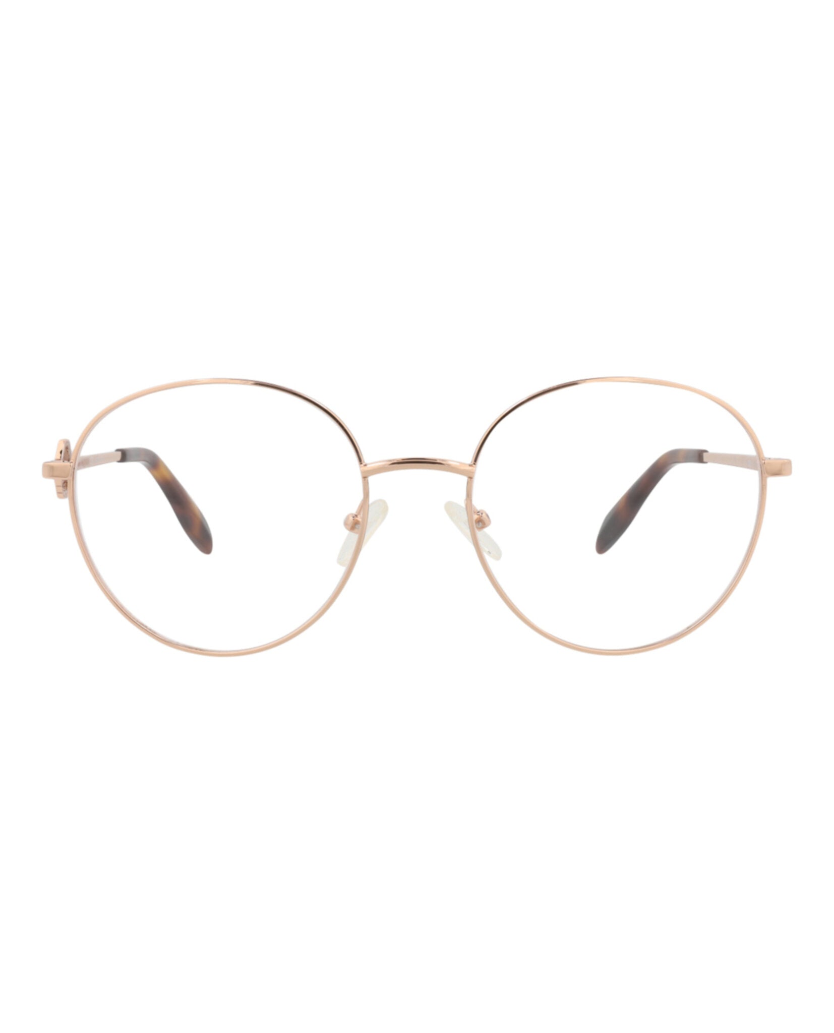 Alexander McQueen Womens Round/Oval Gold Gold Transparent Fashion Designer Eyewear