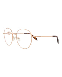 Alexander McQueen Womens Round/Oval Gold Gold Transparent Fashion Designer Eyewear
