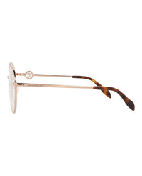Alexander McQueen Womens Round/Oval Gold Gold Transparent Fashion Designer Eyewear