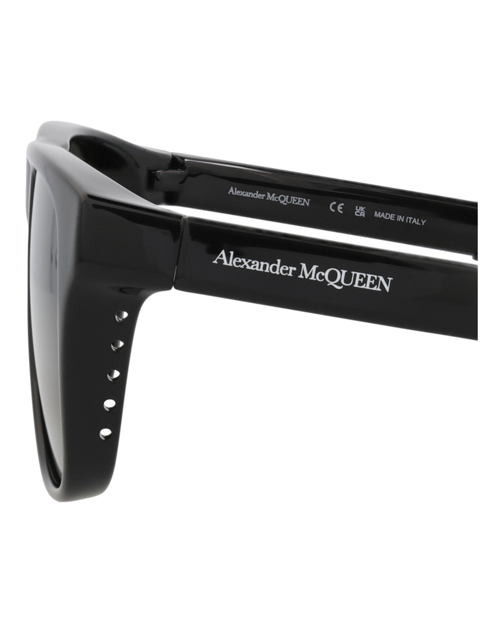 Alexander McQueen Unisex Square/Rectangle Black Black Grey Fashion Designer Eyewear