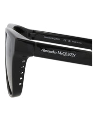 Alexander McQueen Unisex Square/Rectangle Black Black Grey Fashion Designer Eyewear