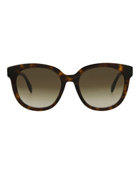 Alexander McQueen Unisex Round/Oval Havana Havana Brown Fashion Designer Eyewear