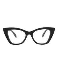 Alexander McQueen Womens Cat Eye Black Black Transparent Fashion Designer Eyewear