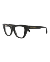 Alexander McQueen Womens Cat Eye Black Black Transparent Fashion Designer Eyewear