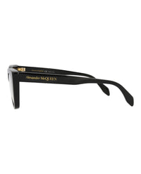 Alexander McQueen Womens Cat Eye Black Black Transparent Fashion Designer Eyewear