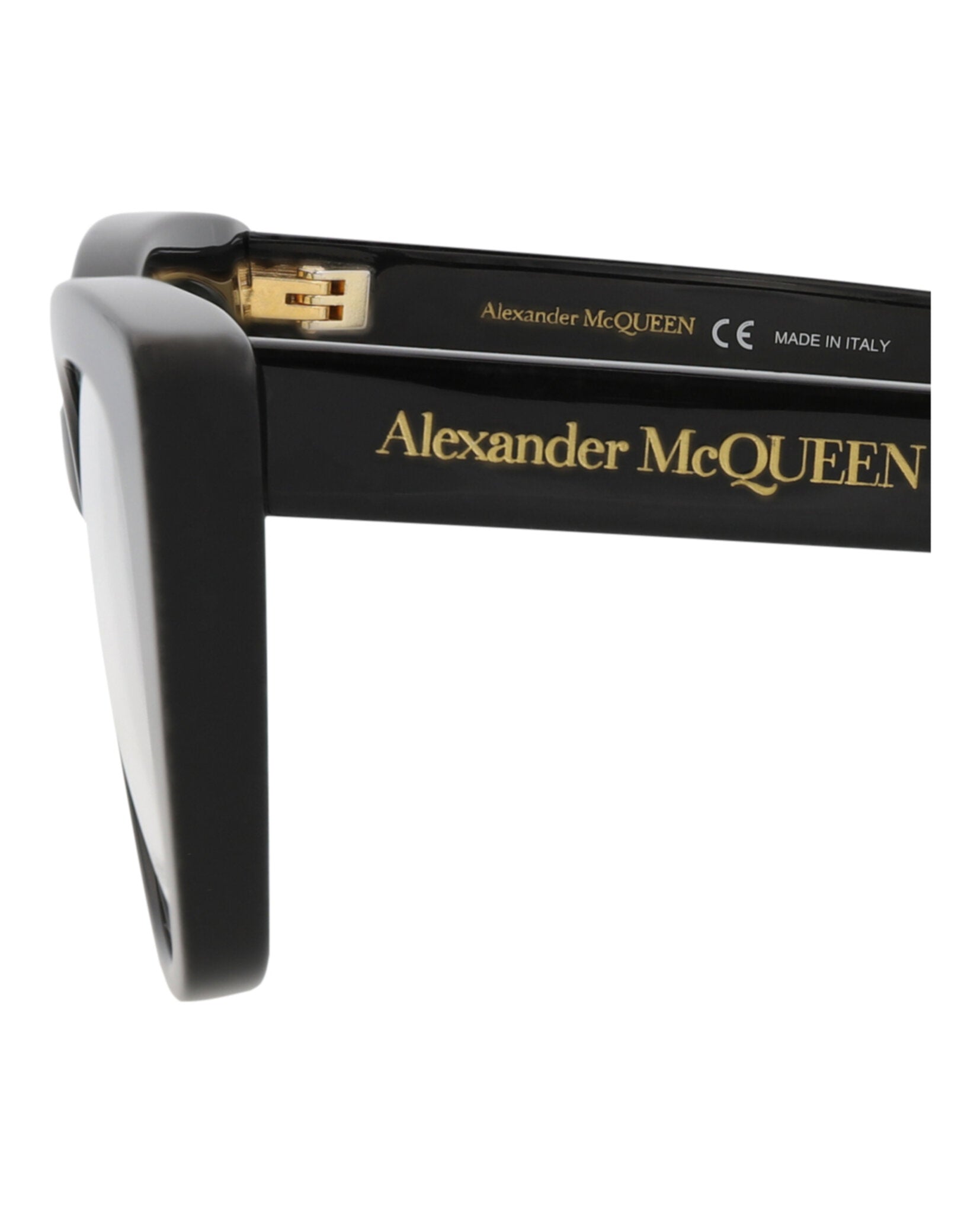 Alexander McQueen Womens Cat Eye Black Black Transparent Fashion Designer Eyewear