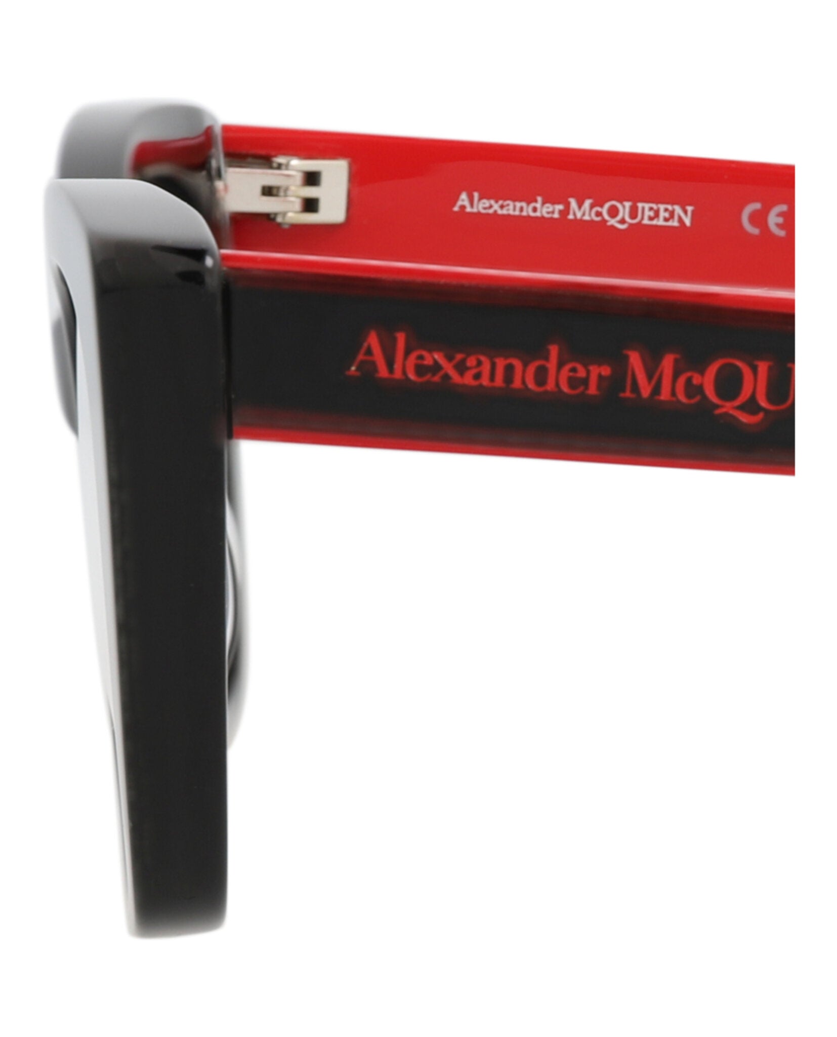 Alexander McQueen Womens Cat Eye Black Black Transparent Fashion Designer Eyewear