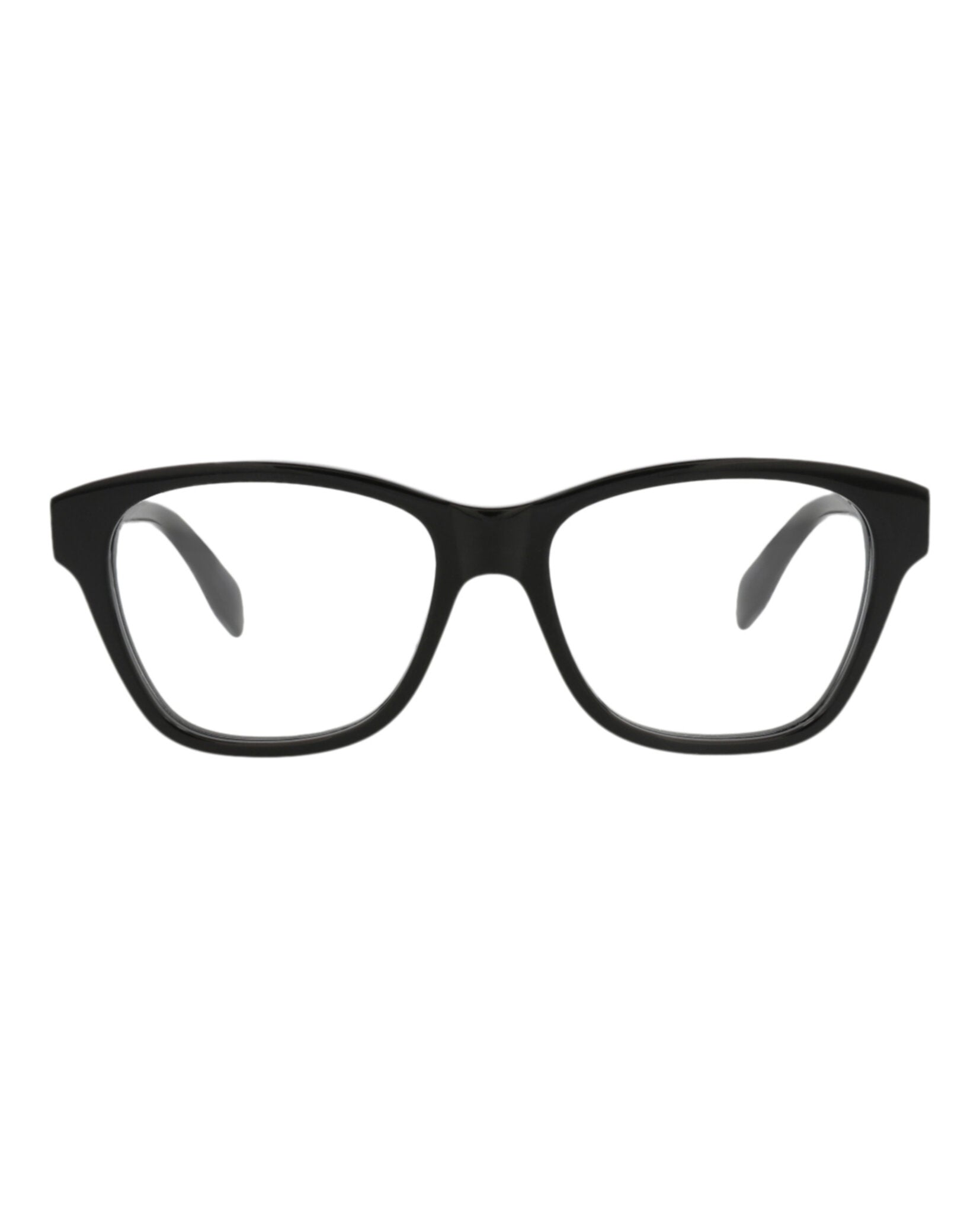 Alexander McQueen Womens Square/Rectangle Black Black Transparent Fashion Designer Eyewear