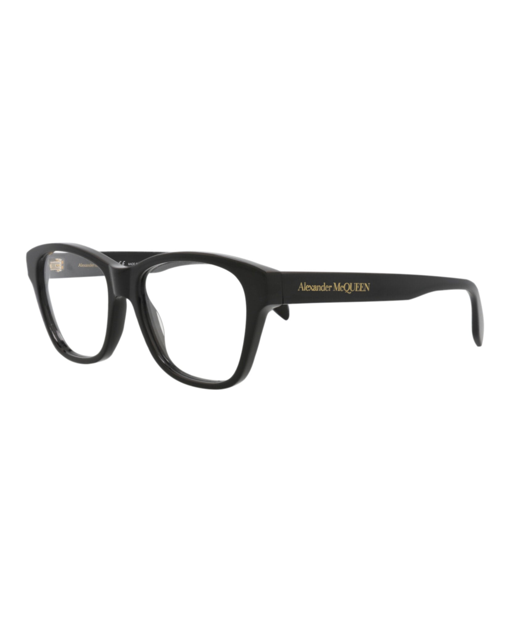 Alexander McQueen Womens Square/Rectangle Black Black Transparent Fashion Designer Eyewear
