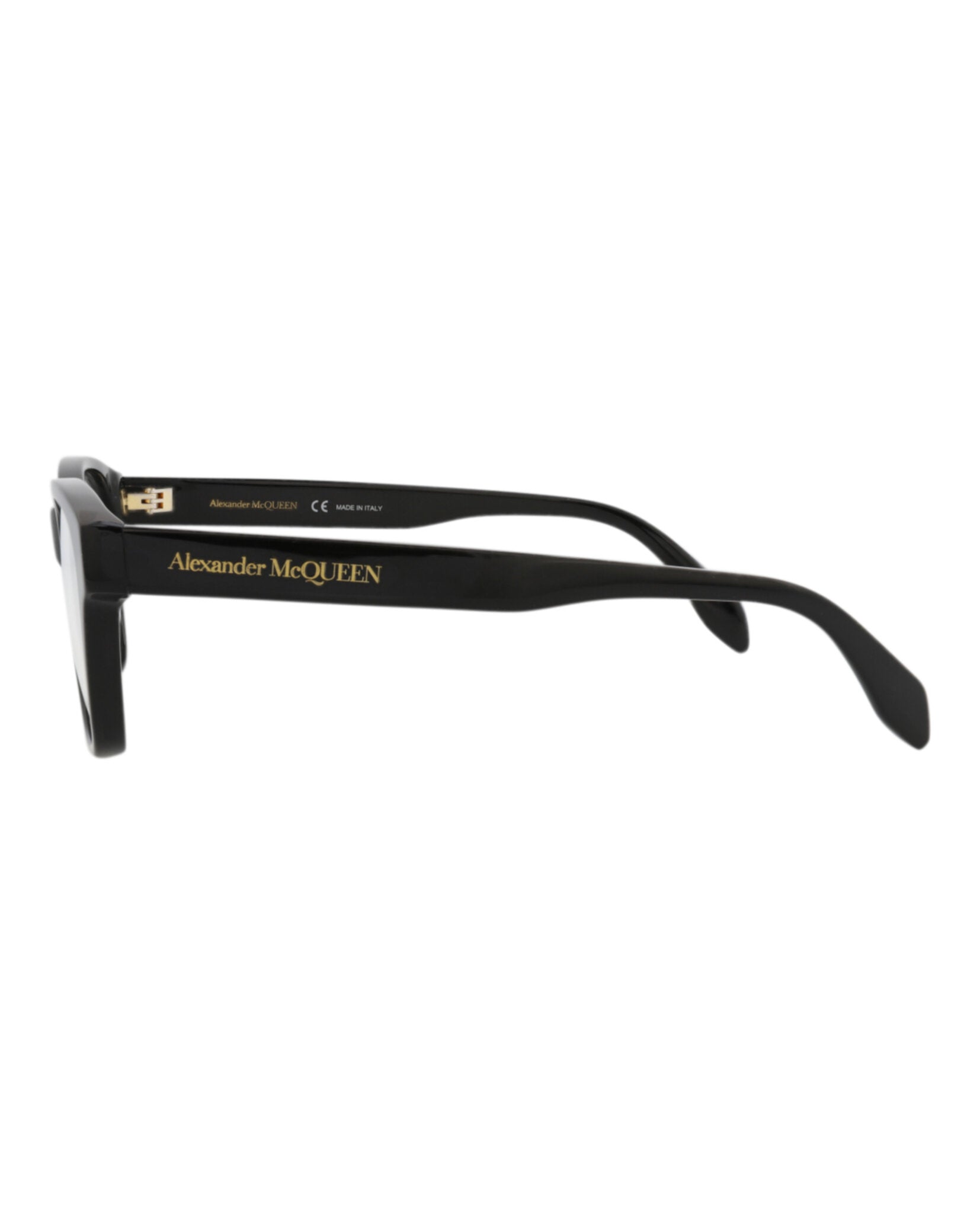 Alexander McQueen Womens Square/Rectangle Black Black Transparent Fashion Designer Eyewear